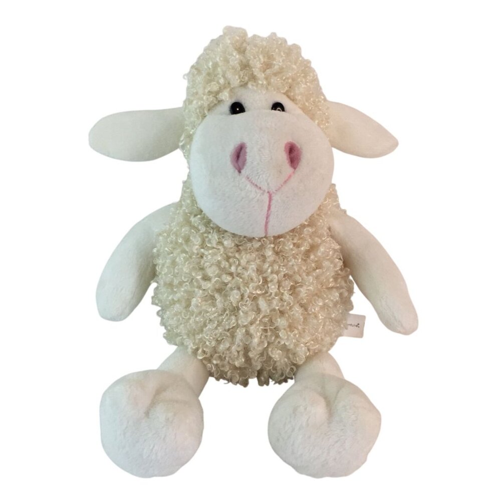 Animal Adventure Cream‎ Lamb Sheep Plush 12" Stuffed Animal Curly Fur 2010